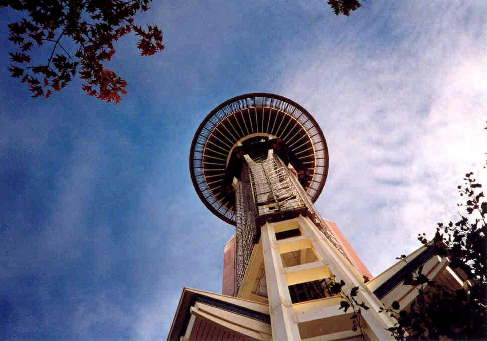 Surveying for the Space Needle.